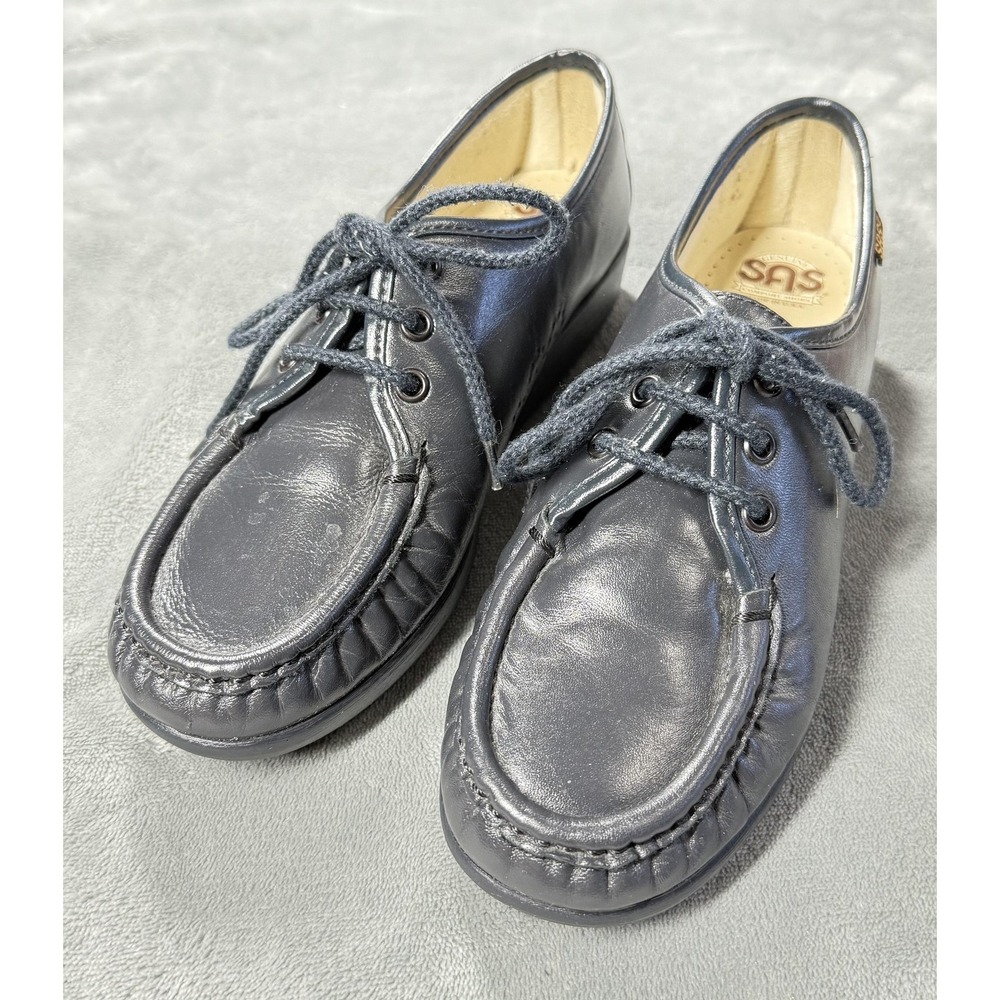 SAS Shoes Womens Size‎ 5.5 Blue Leather Moccasin Comfort Walking Casual USA